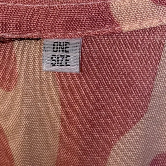 Pink Coral Hawaiian Beach Swim Coverup Dress With Drawstring Waist (One Size) - Picture 4 of 8